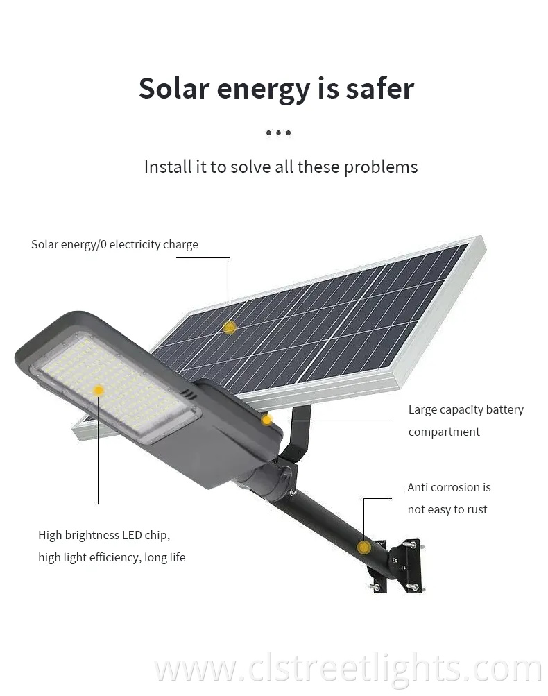 Die-Cast Alu Solar Panel and Lamp Seperately Split-Type 200W LED Street Light Radar Outdoor Road Garden Super High Lm Cheap Price Solar Street Light